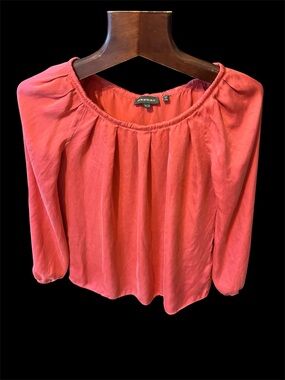 Repeat 100% silk used once Coral Pink Peasant Blouse - Women's Top size S